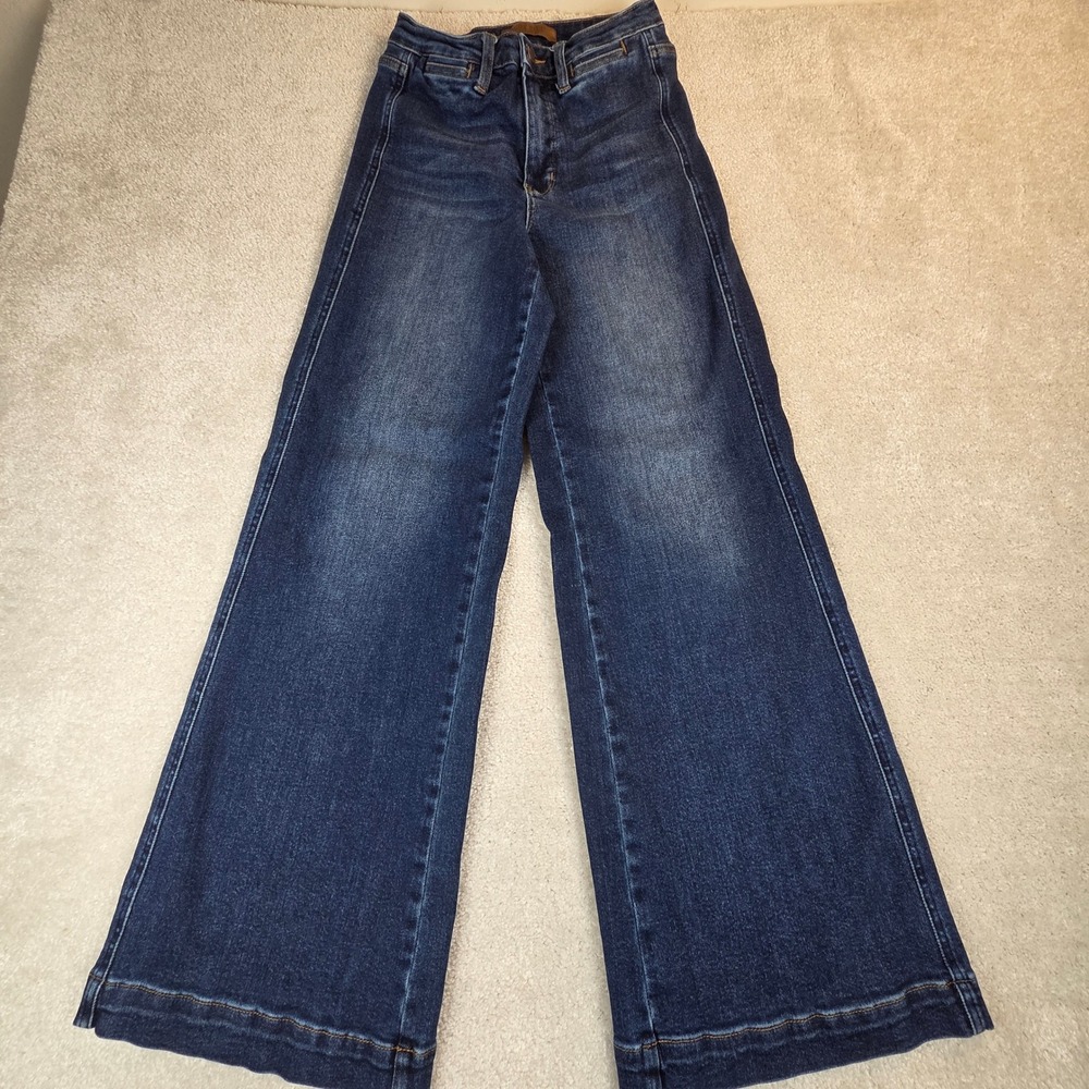 Judy Blue Jeans Retro Wide Leg High Rise Dark Wash Women's Size 3/26